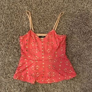 Tan & Coral Tank top